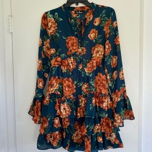 Lulu’s Floral Print Long Sleeve Dress